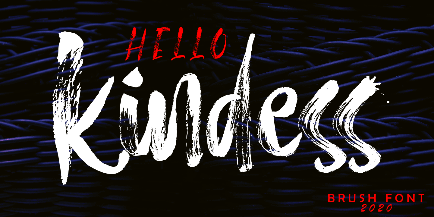 Ejemplo de fuente Hello Kindess Brush Italic